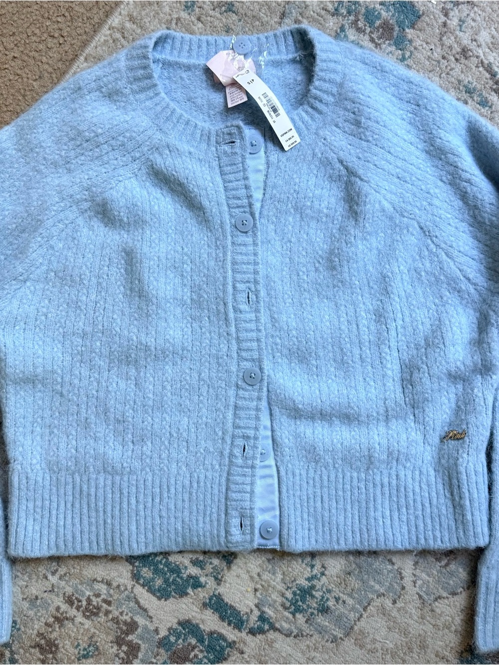 PINK Light Blue Women's Button-Front Cardi